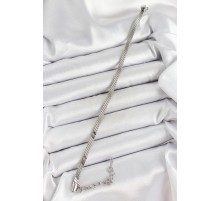 316L Çelik Gümüş Renk Yassı Zincir Model Kadın Bileklik