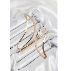 Pirinç Soyut Alev Desenli Gold Renk Kadın Pazu Bileklik