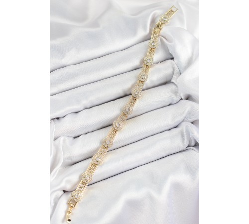 Pirinç Greg Model Zirkon Taşlı Gold Renk VİP Seri Kadın Bileklik Pirinç Greg Model Zirkon Taşlı Gold Renk VİP Seri Kadın Bileklik