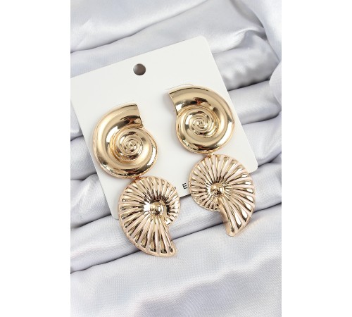 Pirinç Sarmal Sallantılı Deniz Kabuğu Vintage Model Gold Renk Küpe Pirinç Sarmal Sallantılı Deniz Kabuğu Vintage Model Gold Renk Küpe