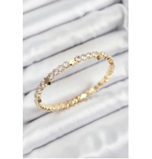 Pirinç Zirkon Taşlı Yıldız Model Gold Renk Yaylı Kadın Bileklik