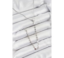 Pirinç Zirkon Taşlı Yıldız Figürlü Y Model Gümüş Renk Kadın Kolye