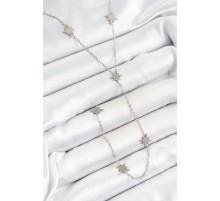 316L Çelik Kutup Yıldızı Figürlü Y Model Gümüş Renk Kadın Kolye