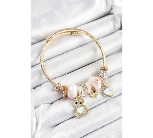 316L Çelik Beyaz Zirkon Taşlı Ayıcık Ve Kalp Model Gold Renk Charm Bileklik 316L Çelik Beyaz Zirkon Taşlı Ayıcık Ve Kalp Model Gold Renk Charm Bileklik