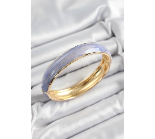 Pirinç Mavi Mor Mineli Mermer Desen Model Gold Renk Kadın Kelepçe Pirinç Mavi Mor Mineli Mermer Desen Model Gold Renk Kadın Kelepçe