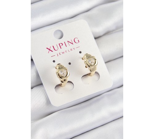 Xuping Zirkon Taşlı Kalp Model Gold Renk Kadın Küpe Xuping Zirkon Taşlı Kalp Model Gold Renk Kadın Küpe