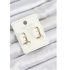 Xuping Zirkon Taşlı Oval Model Gold Renk Kadın Küpe