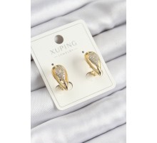 Xuping Zirkon Taşlı Damla Model Gold Renk Kadın Küpe