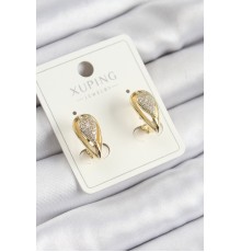 Xuping Zirkon Taşlı Damla Model Gold Renk Kadın Küpe