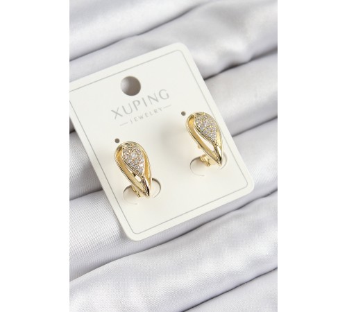 Xuping Zirkon Taşlı Damla Model Gold Renk Kadın Küpe Xuping Zirkon Taşlı Damla Model Gold Renk Kadın Küpe