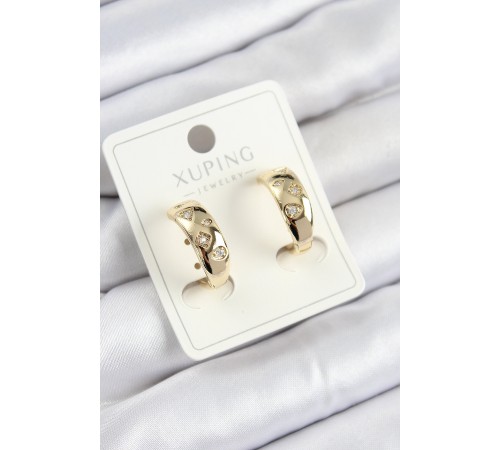 Xuping Zirkon Taşlı Halka Model Gold Renk Kadın Küpe Xuping Zirkon Taşlı Halka Model Gold Renk Kadın Küpe