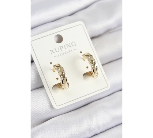 Xuping Zirkon Taşlı Halka Model Gold Renk Kadın Küpe Xuping Zirkon Taşlı Halka Model Gold Renk Kadın Küpe