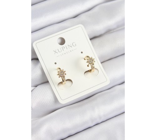 Xuping Zirkon Taşlı Çiçek Model Gold Renk Kadın Küpe Xuping Zirkon Taşlı Çiçek Model Gold Renk Kadın Küpe