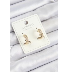 Xuping Zirkon Taşlı Ardışık Model Gold Renk Kadın Küpe