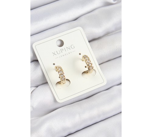 Xuping Zirkon Taşlı Ardışık Model Gold Renk Kadın Küpe Xuping Zirkon Taşlı Ardışık Model Gold Renk Kadın Küpe