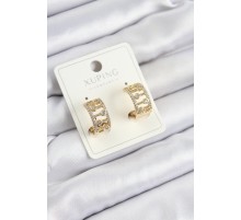 Xuping Zirkon Taşlı Çit Halka Model Gold Renk Kadın Küpe