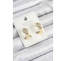 Xuping Zirkon Taşlı Kalp Model Gold Renk Kadın Küpe
