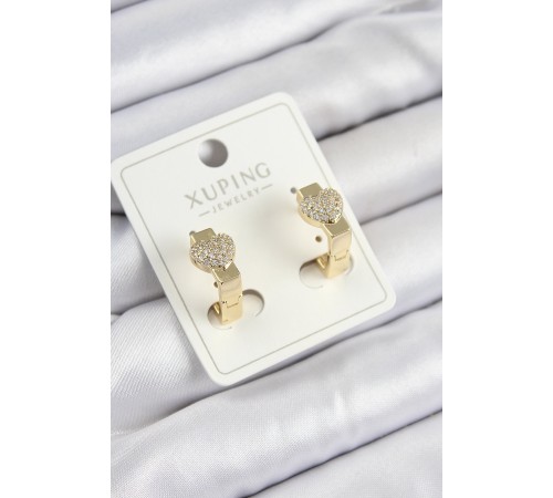 Xuping Zirkon Taşlı Kalp Model Gold Renk Kadın Küpe Xuping Zirkon Taşlı Kalp Model Gold Renk Kadın Küpe