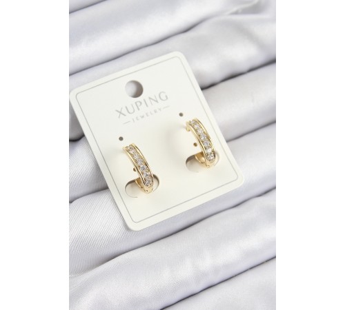 Xuping Zirkon Taşlı Halka Model Gold Renk Kadın Küpe Xuping Zirkon Taşlı Halka Model Gold Renk Kadın Küpe