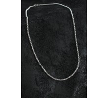 316L Çelik Örme Zincir Model Gümüş Renk Erkek Kolye