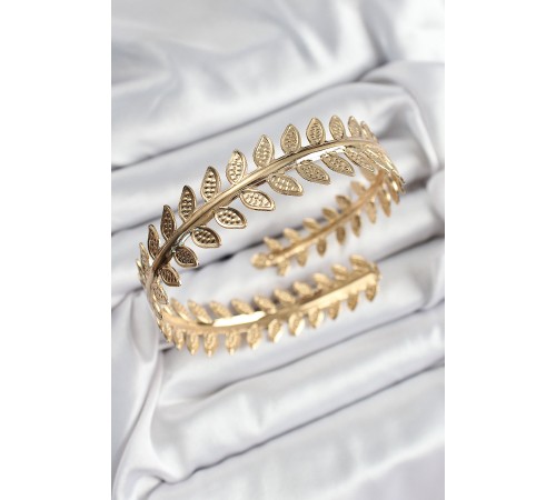 Pirinç Yaprak Model Gold Renk Kadın Pazu Bileklik Pirinç Yaprak Model Gold Renk Kadın Pazu Bileklik