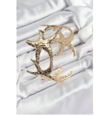 Pirinç Sıralı Deniz Yıldızı Model Gold Renk Kadın Pazu Bileklik