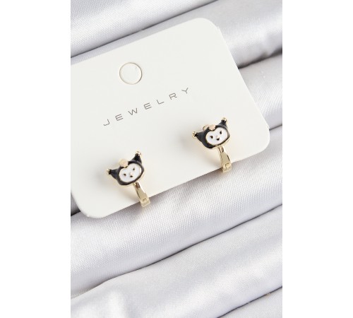 Pirinç Kuromi Model Gold Renk Çocuk Küpe Pirinç Kuromi Model Gold Renk Çocuk Küpe