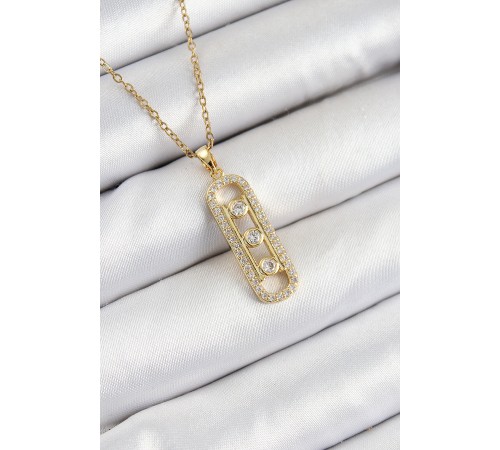 316L Çelik Zirkon Taşlı Messika Model Gold Renk Kadın Kolye 316L Çelik Zirkon Taşlı Messika Model Gold Renk Kadın Kolye