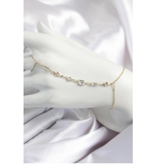 Pirinç Zirkon Taşlı Y Model Gold Renk Kadın Şahmeran