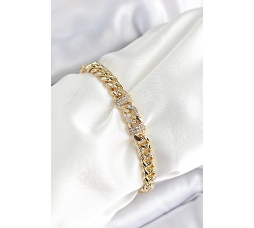 Xuping Pirinç Klasik Zincir Model Gold Renk Kadın Bileklik Xuping Pirinç Klasik Zincir Model Gold Renk Kadın Bileklik