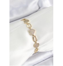 Xuping Pirinç Kalp ve Daire Model Gold Renk Kadın Bileklik