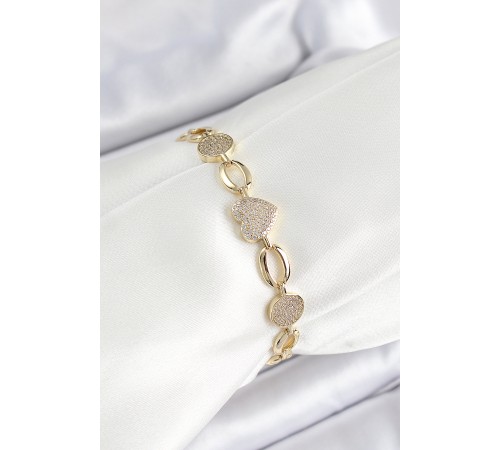 Xuping Pirinç Kalp ve Daire Model Gold Renk Kadın Bileklik Xuping Pirinç Kalp ve Daire Model Gold Renk Kadın Bileklik