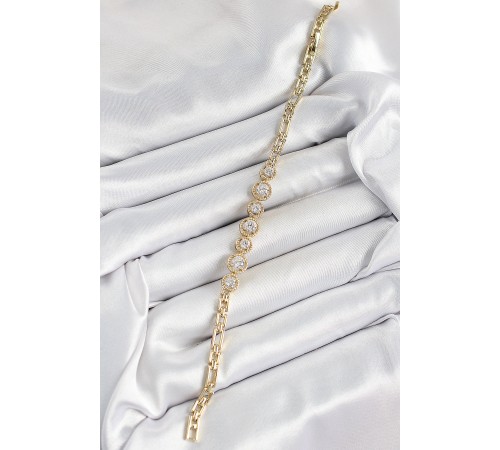 Xuping Pirinç Sıralı Daire Baget Model Gold Renk Kadın Bileklik Xuping Pirinç Sıralı Daire Baget Model Gold Renk Kadın Bileklik