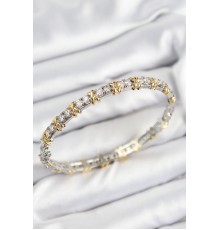Pirinç Zirkon Taşlı XOXO Model Gümüş Ve Gold Renk Kadın Bileklik