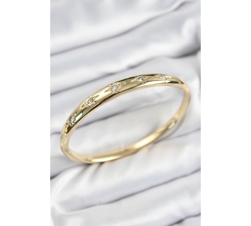 Pirinç Zirkon Taşlı Kutup Yıldızı Model Gold Renk Kadın Kelepçe Pirinç Zirkon Taşlı Kutup Yıldızı Model Gold Renk Kadın Kelepçe