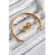 Pirinç Zirkon Taşlı Vintage Model Gold Renk Bileklik Yüzük Set