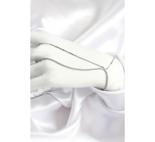 Pirinç Zirkon Taşlı Ezme Zincir Model Gümüş Renk Kadın Şahmeran