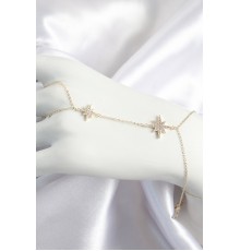 Pirinç Zirkon Taşlı Kutup Yıldızı Model Gold Renk Kadın Şahmeran