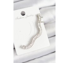 Pirinç Su Yolu Model Gümüş Renk Sağ Kıkırdak Küpe