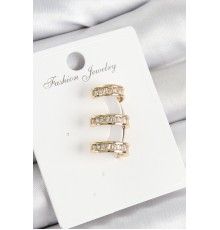 Pirinç Su Yolu Model Gold Renk Sağ Kıkırdak Küpe