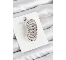 Pirinç Yay Model Gümüş Renk Sağ Kıkırdak Küpe