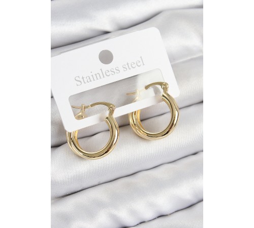 Pirinç Halka Model Gold Renk Kadın Küpe