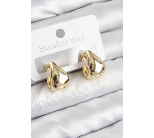 Pirinç Halka Model Gold Renk Kadın Küpe Pirinç Halka Model Gold Renk Kadın Küpe