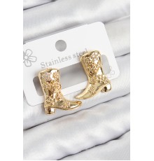 Pirinç Çizme Model Gold Renk Kadın Küpe