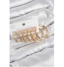 Pirinç Halka Model Gold Renk Kadın Set Küpe