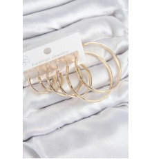 Pirinç Halka Model Gold Renk Kadın Set Küpe