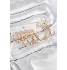 Pirinç Halka Model Gold Renk Kadın Set Küpe