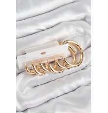 Pirinç Halka Model Gold Renk Kadın Set Küpe
