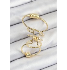 Pirinç Halkalı Model Gold Renk Kıkırdak Küpe