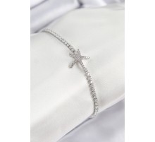 Pirinç Zirkon Taşlı Deniz Yıldızı Model Gümüş Renk Kadın Bileklik